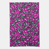 Moderne Roze Cheetah Leopard Dierenprint Theedoek (Verticaal)