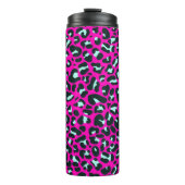 Moderne Roze Cheetah Leopard Dierenprint Thermosbeker (Voorkant)