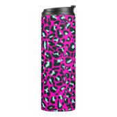 Moderne Roze Cheetah Leopard Dierenprint Thermosbeker (Gedraaid links)
