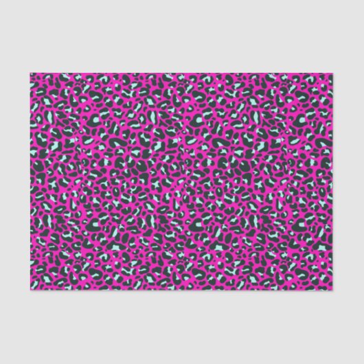 Moderne Roze Cheetah Leopard Dierenprint Tissuepapier (Voorkant)