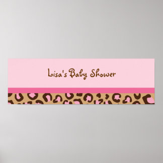 Moderne roze Cheetah Print Baby shower Banner Sign