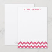 Moderne roze chevron: bedankt (Voorkant / Achterkant)