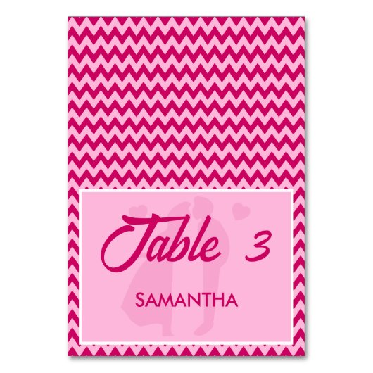 Moderne Roze Chevron Huwelijksplaatskaart Kaart (Voorkant)