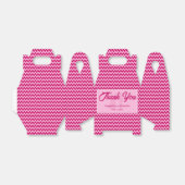 Moderne Roze Chevron Streep Bruiloft Bedankdoosjes (Uitgevouwen)