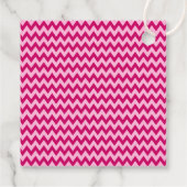 Moderne Roze Chevron Streep Bruiloft Bedankjes Labels (Achterkant)