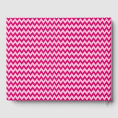 Moderne Roze Chevron Streep Bruiloft Gastenboek (Achterkant)
