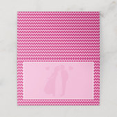 Moderne Roze Chevron Streep Bruiloft Plaatskaartje (Buitenkant ongevouwen)