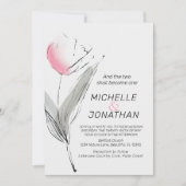 Moderne roze Christelijke bruiloft met grijze Tulp Kaart (Voorkant)