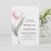 Moderne roze Christelijke bruiloft met grijze Tulp Kaart (Staand voorkant)