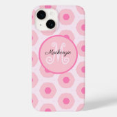 Moderne Roze Cirkel Stippen Geometrische Monogram Case-Mate iPhone Case (Achterkant)
