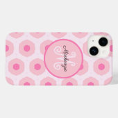 Moderne Roze Cirkel Stippen Geometrische Monogram Case-Mate iPhone Case (Achterkant (horizontaal))