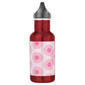 Moderne Roze Cirkel Stippen Geometrische Monogram Waterfles (Links)