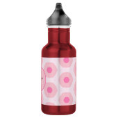 Moderne Roze Cirkel Stippen Geometrische Monogram Waterfles (Rechts)