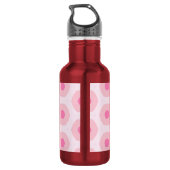 Moderne Roze Cirkel Stippen Geometrische Monogram Waterfles (Achterkant)