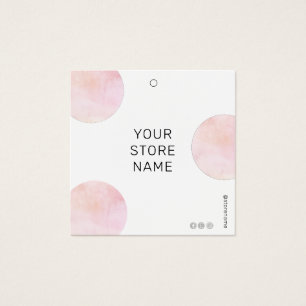 Moderne roze cirkels Sociale Media Square Price La Vierkante Visitekaartjes