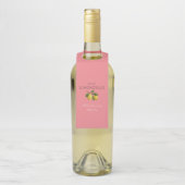 Moderne roze citroen bruiloft Limoncello Flessenhanger (Op fles)
