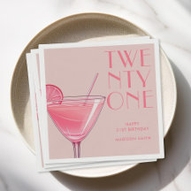 Moderne Roze Cocktail 21e Verjaardag