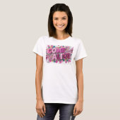 Moderne Roze COME ALIVE Print T-shirt (Voorkant volledig)