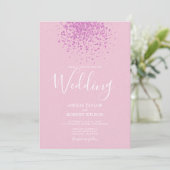 Moderne roze Confetti Kaart (Staand voorkant)