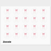 Moderne Roze Coquette Bow Dank u Baby shower Ronde Sticker (Vel)