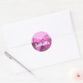 Moderne Roze Coquette Strik Afgestudeerd Glitter S Ronde Sticker (Envelop)