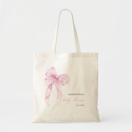 Moderne Roze Coquette Strik Baby Shower Tote Bag