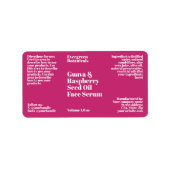 Moderne Roze Cosmetica Druppelfles Etiket (Voorkant)