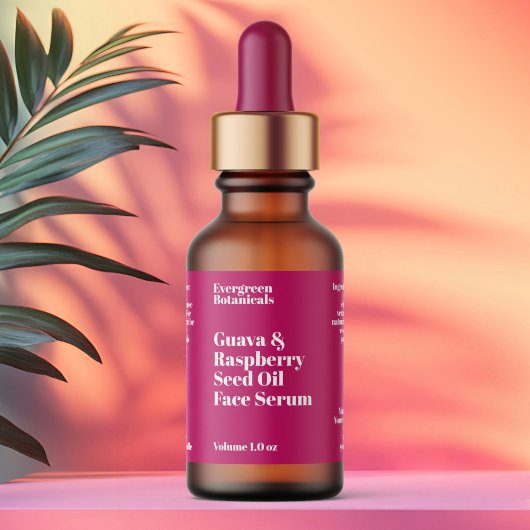 Moderne Roze Cosmetica Druppelfles Etiket