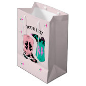 Moderne Roze Cowgirl laarzen Rodeo Medium Cadeauzakje (Voorkant Gekanteld)