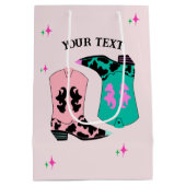 Moderne Roze Cowgirl laarzen Rodeo Medium Cadeauzakje (Achterkant)