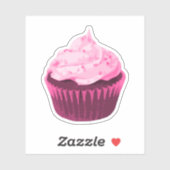 Moderne roze cupcake sticker (Vel)