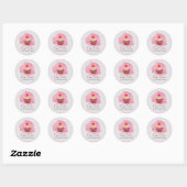 Moderne Roze Cupcake Zakelijke Ronde Sticker (Vel)