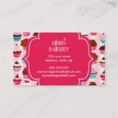 Moderne roze cupcakes bakkerij visitekaartje (Achterkant)