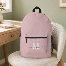 Moderne Roze Custom Monogram Naam Rugzak