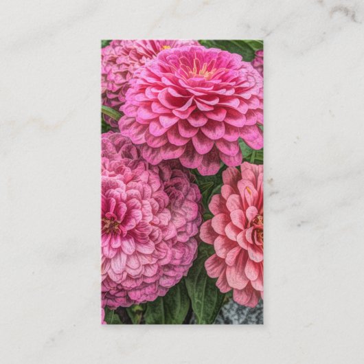 Moderne Roze Dahlias Visitekaartje (Voorkant)