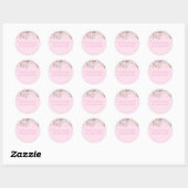 Moderne Roze Delicate Bloesem Bericht Naam Ronde Sticker (Vel)