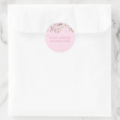 Moderne Roze Delicate Bloesem Bericht Naam Ronde Sticker (Tas)