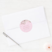 Moderne Roze Delicate Bloesem Ronde Sticker (Envelop)