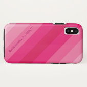 Moderne Roze Diagonale Streep Gepersonaliseerde Case-Mate iPhone Case (Achterkant (horizontaal))