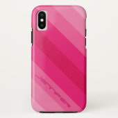 Moderne Roze Diagonale Streep Gepersonaliseerde Case-Mate iPhone Case (Achterkant)