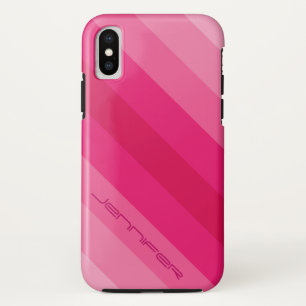 Moderne Roze Diagonale Streep Gepersonaliseerde Case-Mate iPhone Case