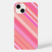 Moderne roze diagonale strepesnop Case-Mate iPhone case (Achterkant)