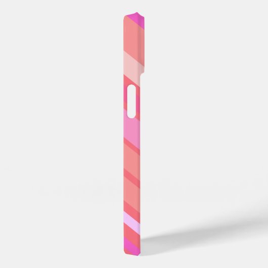 Moderne roze diagonale strepesnop Case-Mate iPhone case (Achterkant / Rechts)