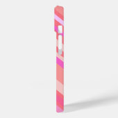 Moderne roze diagonale strepesnop Case-Mate iPhone case (Achterkant / Links)