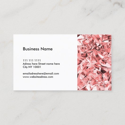 Moderne roze diamanttextuur visitekaartje (Achterkant)