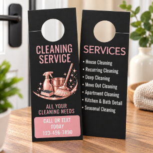 Moderne Roze Dienstmeid Huis Schoonmaak Service Deurhanger