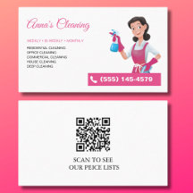 Moderne Roze Dienstmeid Huis Schoonmaakservice QR