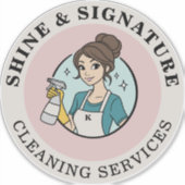 Moderne Roze Dienstmeid Schoonmaakdienst Auto Viny Sticker (Voorkant)