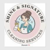 Moderne Roze Dienstmeid Schoonmaakdienst Auto Viny Sticker (Vel)