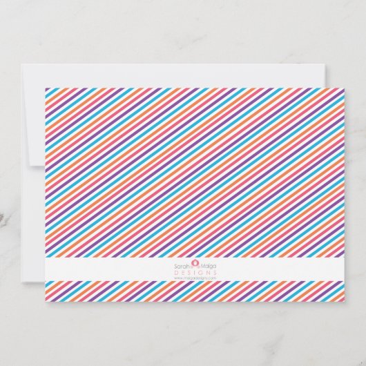 Moderne Roze Dinosaurus Silhouet Verjaardag Uitnod Kaart (Achterkant)